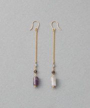 ナチュラルストーン チューブカット ピアス