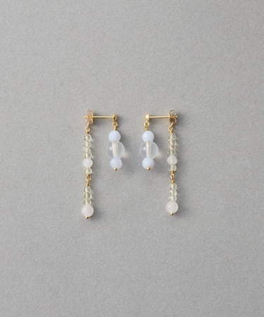 [アシンメトリー] ナチュラルストーン ピアス
