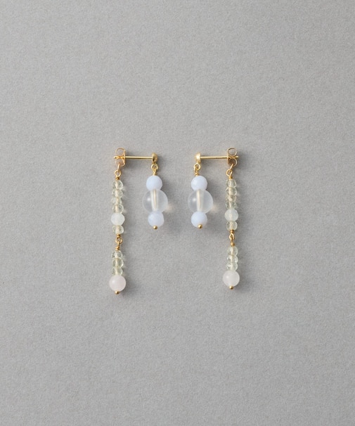 [アシンメトリー] ナチュラルストーン ピアス