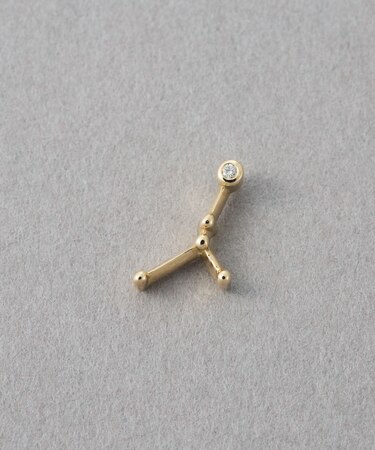 [ゾディアック] K10YG ダイヤモンド ピアス /かに座