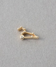 [ゾディアック] K10YG ダイヤモンド ピアス /しし座