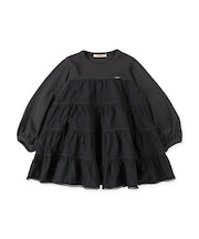 Cotton Jersey and Cloth Tiered Long Sleeve Tee