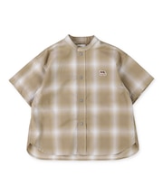 Ombrecheck Band Collar Shirt