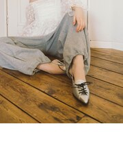 レースアップバックバンドパンプス