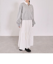 ハーフZIPスウェット×キャミワンピースSET