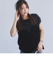 レーストリムベロアビスチェ×フレンチTEE SET