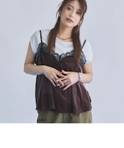 レーストリムベロアビスチェ×フレンチTEE SET