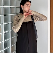 メタリックリブニット