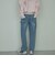 サスペンダー付きストレートデニムパンツ