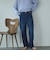 サスペンダー付きストレートデニムパンツ