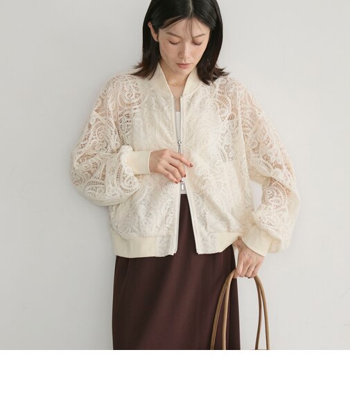 ペイズリーレース刺繍ブルゾン