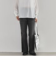 セミフレアストレッチデニムパンツ