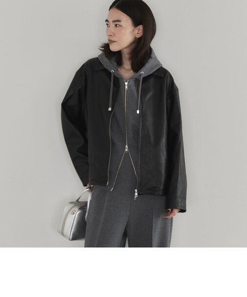 シンセティックレザーブルゾン
