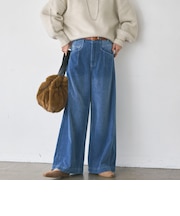 別珍デニムワイドパンツ