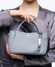 【Breath TOPKAPI】シュリンクレザー ショルダー付き ミニ トートバッグ / チャーム付き