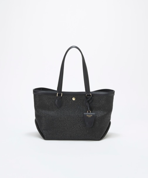 【Breath TOPKAPI】サングラスホルダー付き レザーコンビ カゴバッグ L