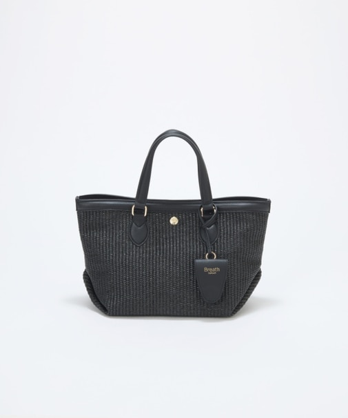 【Breath TOPKAPI】サングラスホルダー付き レザーコンビ カゴバッグ M