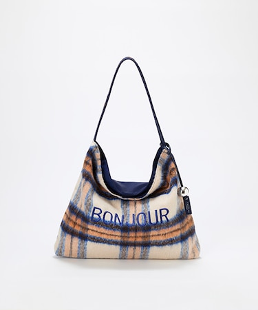 【TREASURE TOPKAPI】BONJOUR ボンジュール チェックシャギー ワンショルダーバッグ