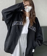 オーバーサイズ ロゴフーディーパーカー