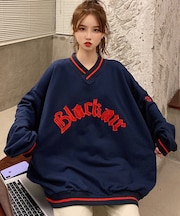 ホッケーユニフォーム ルーズシルエット Vネック スウェット ロンT
