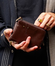Control crass ダブルジップ 本革 カウレザー 2つ折り財布 コンパクト ウォレット