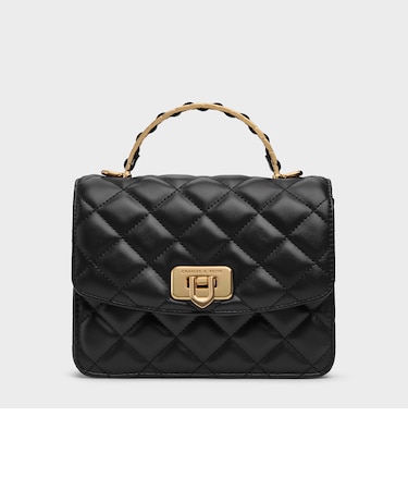 Cressida クレシダ キルトプッシュロックトップハンドルバッグ