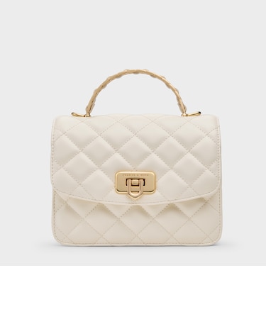 Cressida クレシダ キルトプッシュロックトップハンドルバッグ