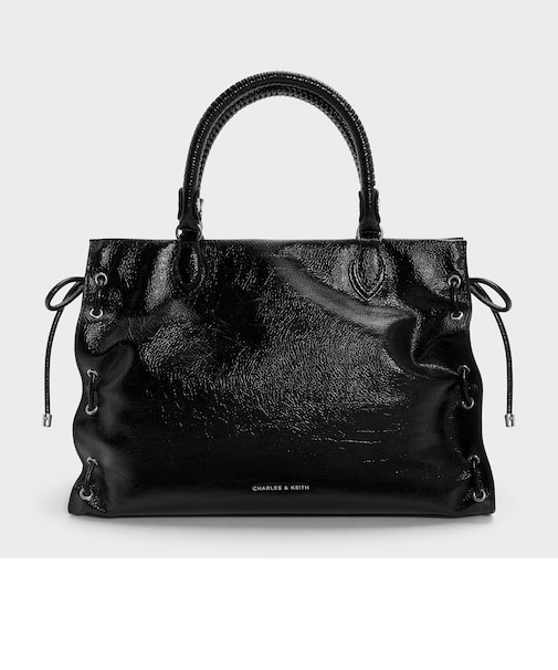 Nylah ラージナイラ グロメット レースアップ トートバッグ