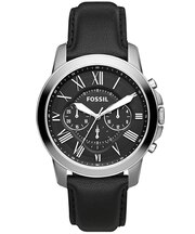 FOSSIL フォッシル GRANT グラント FS4812 メンズ 腕時計 クオーツ クロノグラフ アナログ 革ベルト ブラック 国内正規品