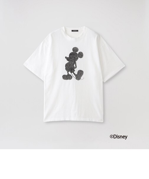 【ミッキーマウス / LOVELESS限定】プリントTシャツ(フロントシルエットスタイル)