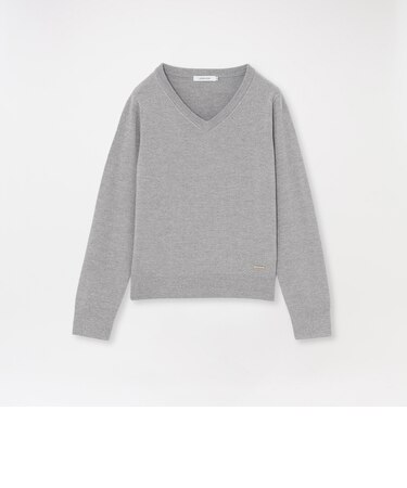 【CASHWOOL】 ウォッシャブルラメVネックニット