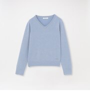 【CASHWOOL】 ウォッシャブルラメVネックニット