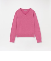 【CASHWOOL】 ウォッシャブルラメVネックニット