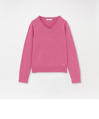 【CASHWOOL】 ウォッシャブルラメVネックニット