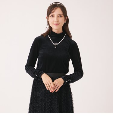シアーベロア ハイネックカットソー