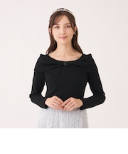 リボンオフタートル ニット