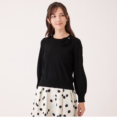 ニットコサージュ プルオーバー