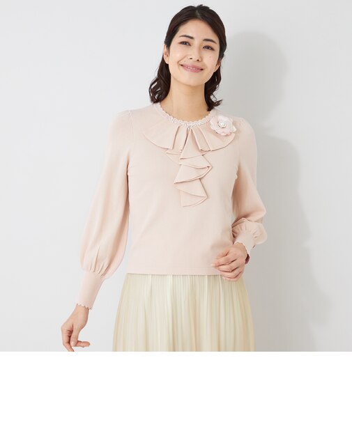 フロントラッフルフリル ニット