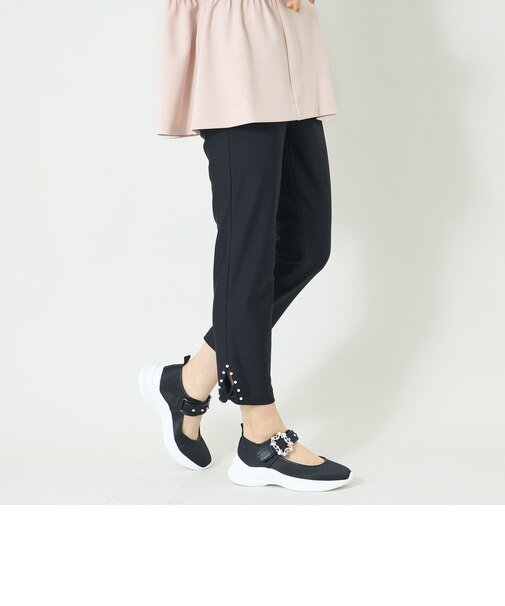 サイドスリット リボンモチーフ パンツ