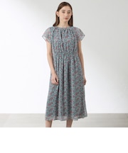 グリーンボタニカル シフォンワンピース