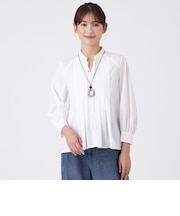 【はっ水・接触冷感・着用防しわ・ウォッシャブル】ドライ&フリーモーションタフタブラウス