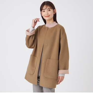【ウォッシャブル】リバーシブルバイカラーリバーメルトンコート