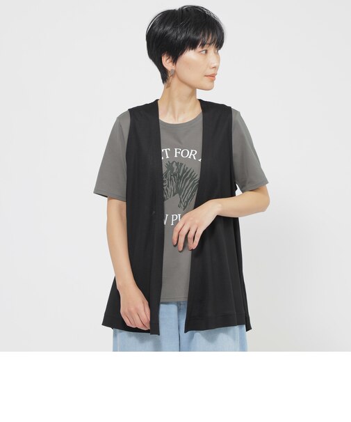 【接触冷感】【ウォッシャブル】リヨセルジャージ―ジレ
