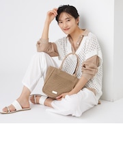 【SANYO Style EDITION掲載】【ウォッシャブル】アイレットメッシュレイヤードニット