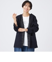 【リバーシブル】【ウォッシャブル】レオパードダンボールフーデッドコーディガン