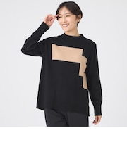 【SANYO Style EDITION掲載】【ウォッシャブル】ブロッキングウールニットプルオーバー
