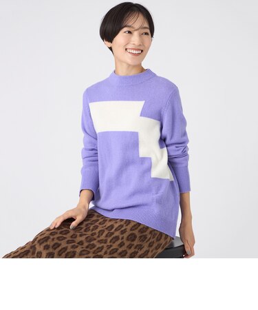 【SANYO Style EDITION掲載】【ウォッシャブル】ブロッキングウールニットプルオーバー