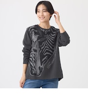 【ウォッシャブル】ツインゼブラジャカードカットソー