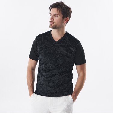 【PRIMA COLLECTION】メッシュ別珍ジャージーカットソー