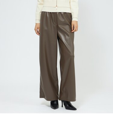 シンセティックレザー ワイドパンツ